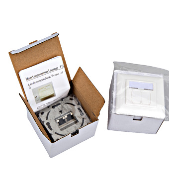 Datendose 2xRJ45 geschirmt Cat.6, UAE, 80x80mm