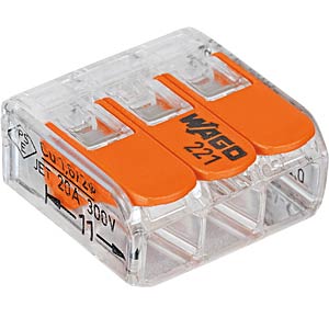 Wago-Verbindungsklemme 3 x 0,2-4 mm² Serie 221