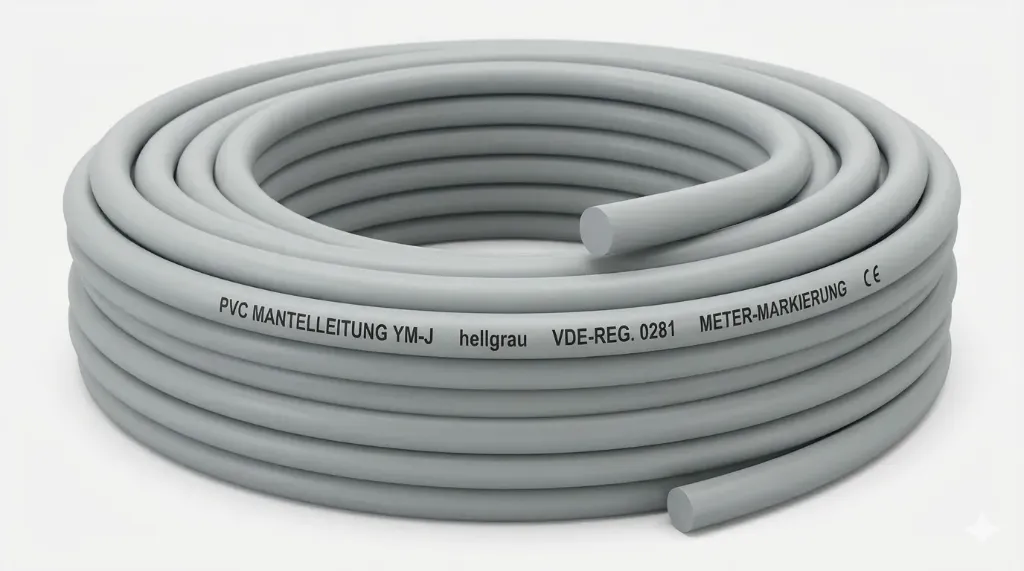 PVC Mantelleitung YM-J hellgrau 100m