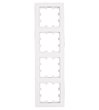 Rahmen 4-fach, Design CUBIC, weiß 