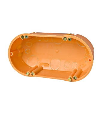 Hohlwanddose 2fach, 2xd68xt47mm, orange, PP