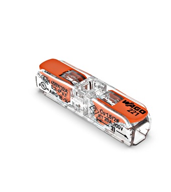 Durchgangsverbinder mit Hebel, max 4mm², 2 Leiter 